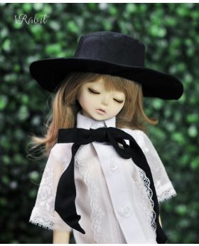 1/3 [Witchcraft Academic-Wide Brimmed hat] Black