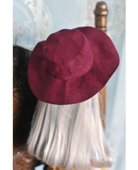 1/4 [Witchcraft Academic-Wide Brimmed hat] Red suede