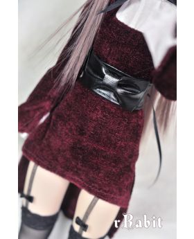 1/4 [Leather Ribbon Belt] Black - AS012 001