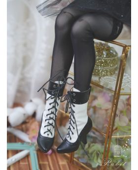 16G HighHeels/1/3 Girls/DD [Antique high heels pumps boot] BLS008 Black & White
