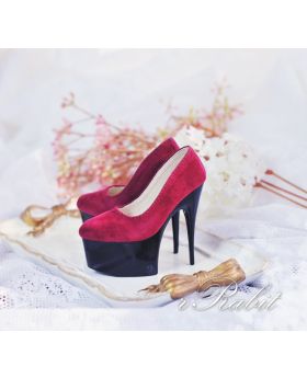 1/3Boy/IP Women[Coven Two-High heel Platform pumps shoes] Velvet Red