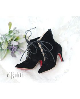 1/4/MSD/MDD/AP[Coven Three - Pointed Toe Ankle Boots] BlackVelvet