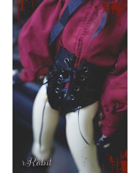 1/4 /MDD [High Cut Leather Lace Pants] Patent Black