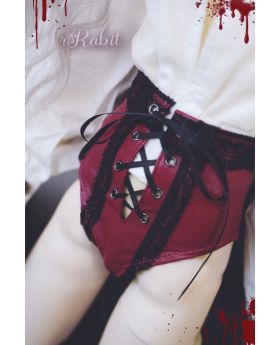 SD17 [High Cut Leather Lace Pants]Red
