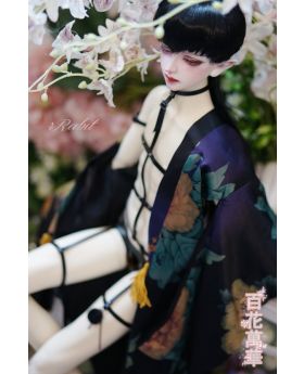 1/4/MDD [百花萬華 Oiran Haori 花魁羽織] 夜藍 TS003 004