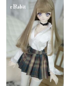 1/3 Girl/16Girl/DD [SET - JK Collection] White Blouse X Golden Green Skirt