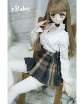1/4/MSD/MDD [SET - JK Collection] White Blouse X Golden Green Skirt