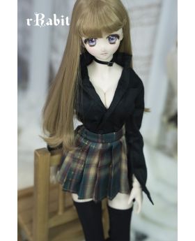 1/3 Girl/16Girl/DD [SET - JK Collection] Black Blouse X Golden Green Skirt