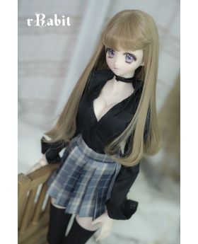1/4/MSD/MDD [SET - JK Collection] Black Blouse X  School Blue Skirt