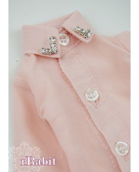 1/3 [Chiffon+Stone L/S Shirt]LC009 004 Peach Pink
