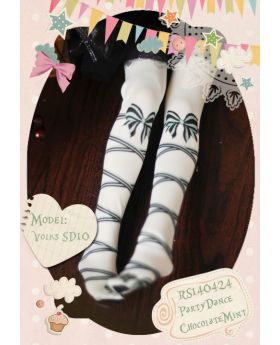 1/3 [Printed Socks] Party Dance - Chocolate Mint