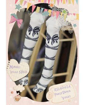 1/3 [Printed Socks] Party Dance - Violet