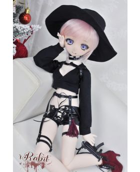 1/4/MSD/MDD [Double Killer - Agent Z] Black top+ Smooth Leather pants