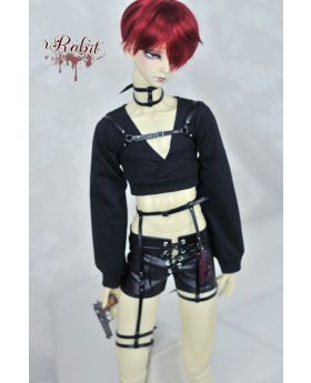 SD17 [Double Killer - Agent Z] Black top+ Smooth Leather pants