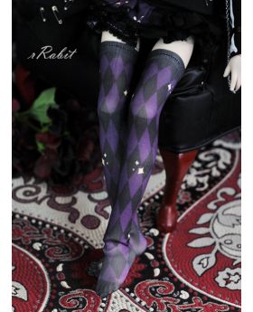 1/4 [Printed Long Socks] ♣Halloween♣ Diamond Violet X Black Glitters ver.